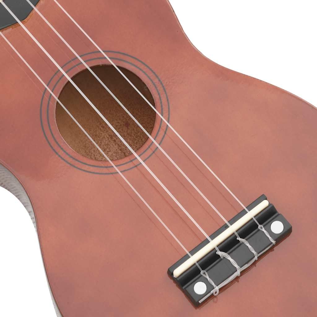 Sopran Ukulele Set für Kinder mit Tasche aus dunklem Lindenholz 21 Zoll, inklusive 2 Plektren, Griffbrett und Steg, ideal für Anfänger, Konzert und Orchester