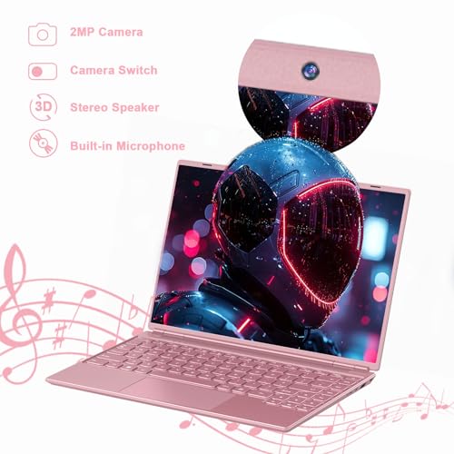 Image of Laptop 14 Inch Celeron N5095 Up to 2.9Ghz, Win 11 Laptop 8+256GB SSD-Pink