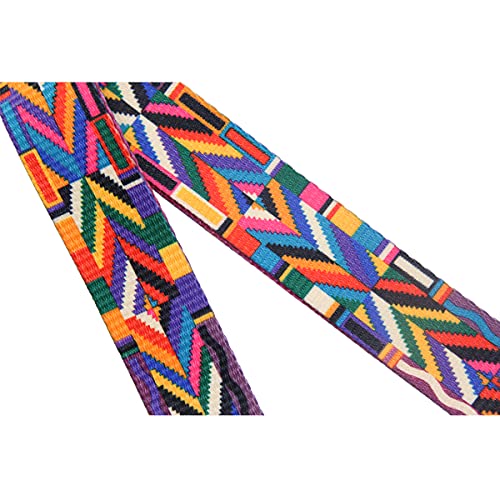 Image of Duwi Wide Handbag&Purse Strap Jacquard Woven Guitar Style Multicolor Replacement Strap Canvas Adjustable Crossbody Bag Strap