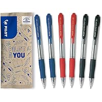 PILOT - Caja de 6 Bolígrafos Super Grip - Biros Recargables y