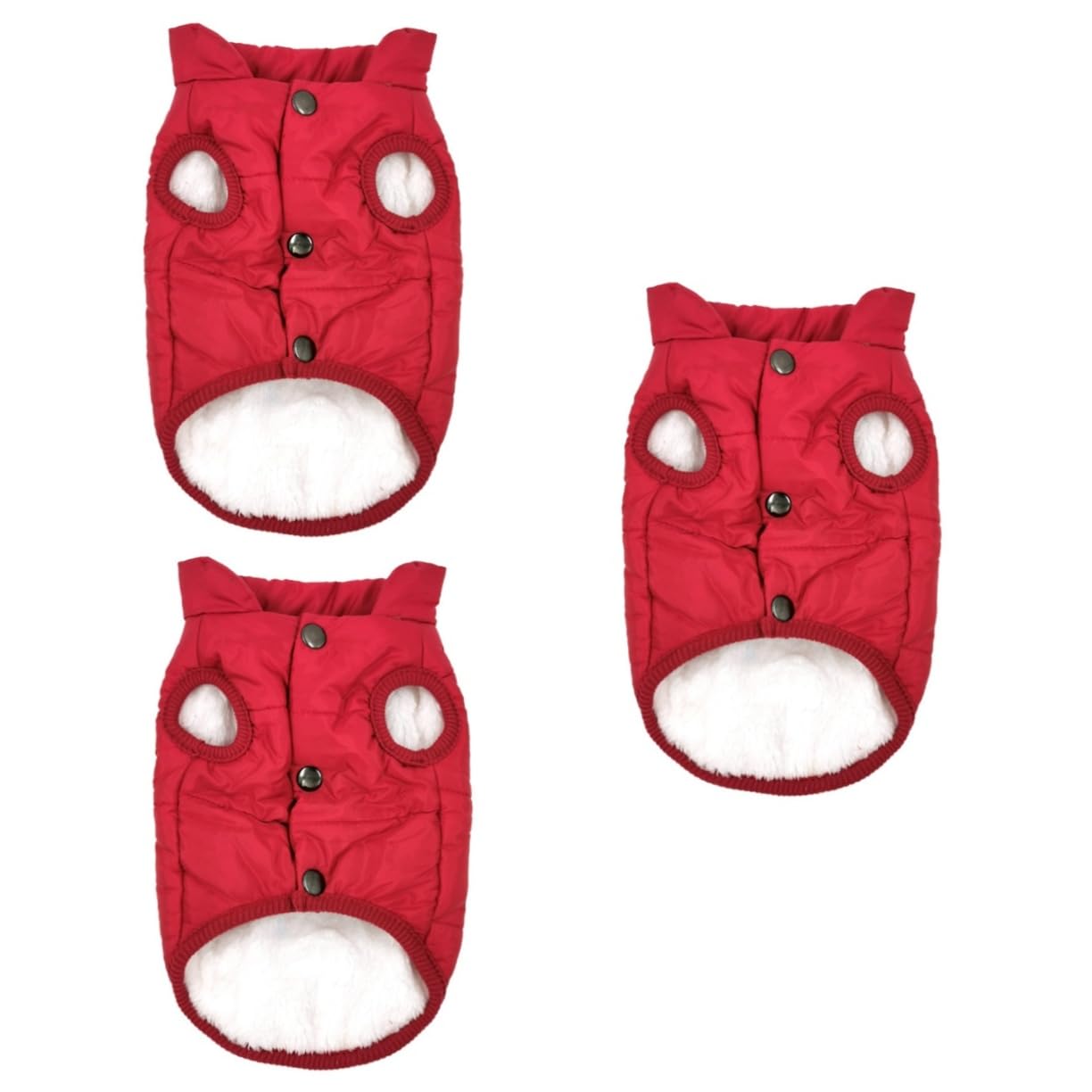 FRCOLOR 3pièces Gilet Hiver pour Chien Veste Chaude Et Confortable pour Animaux De Compagnie Vêtement Extérieur pour Promenades Hiver Rouge XS