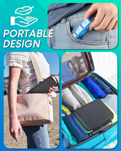 Image of Monthly Pill Organizer 3 Times a Day, with Portable Hard Shell, Pill Cutter, 31-Day Box, Plastic Opening Pick, Monthly & Weekly Stickers, Convenient Medication Management