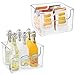Produktbild mDesign 2er-Set Aufbewahrungsbox für Lebensmittel  Küchen Ablage mit offener Vorderseite für Kühlschrank, Schrankfach oder Gefriertruhe  Kühlschrankbox aus BPA-freiem Kunststoff  durchsichtig