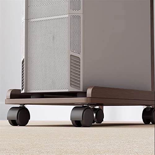 Soporte de CPU móvil para torre de PC bajo escritorio, soporte de CPU de madera con ruedas para la mayoría de cajas de PC (Natural) miniatura 4