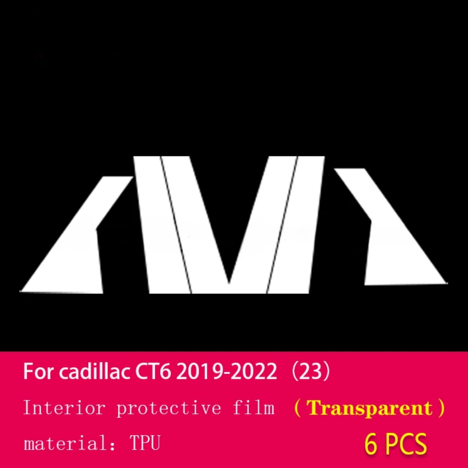 Pellicola protettiva per carrozzeria auto B C per la prevenzione dei graffi del pilastro della finestra in TPU PPF, accessorio per Cadillac CT6 2019-2023 (trasparente)