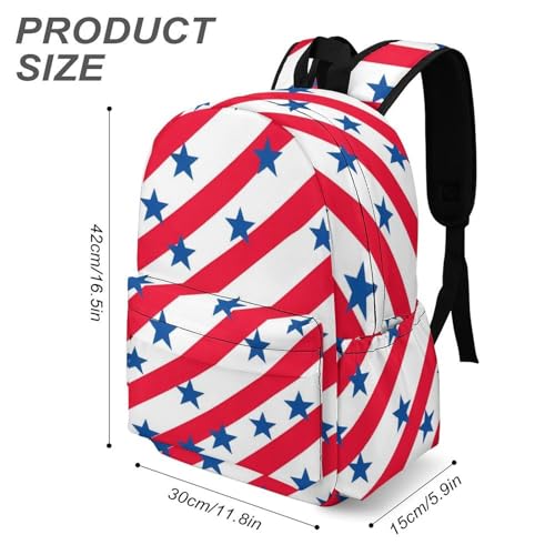 Navy Stars on U.S. Flag Stripes Funny Backpack Daily Casual Daypack Travel Mini Bag with Adjustable Strap Style-213