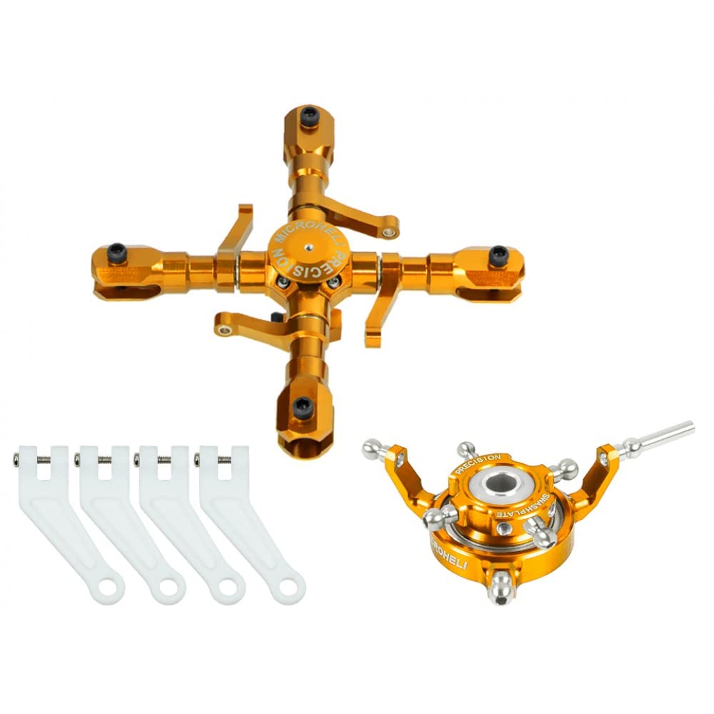 MICROHELI CNC Aluminum Quad Blade Conversion Set (Gold)(for MH-I180001Q Series)