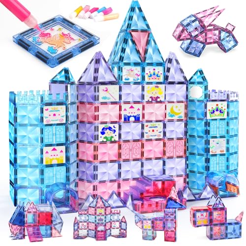 TOY Life 68-Piece Princess Castle Magnetic Tile Art Set, Ages 6+ - image 1