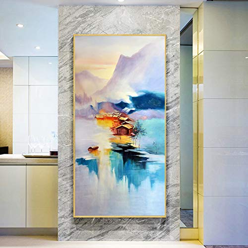 Grande décoration murale KEBIA 90x180 cm toile salon sans cadre montagne
