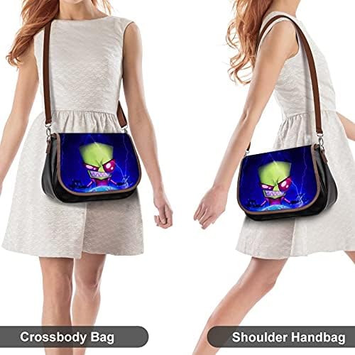 Invader Zim Over The World Women Vintage Bags Handbag, Retro Shoulder