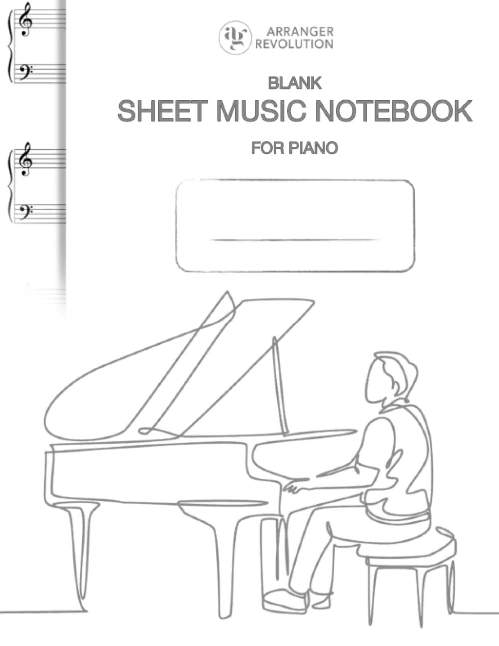 Cahier de partitions piano pour le cours de musique et la composition à la maison sur grand format