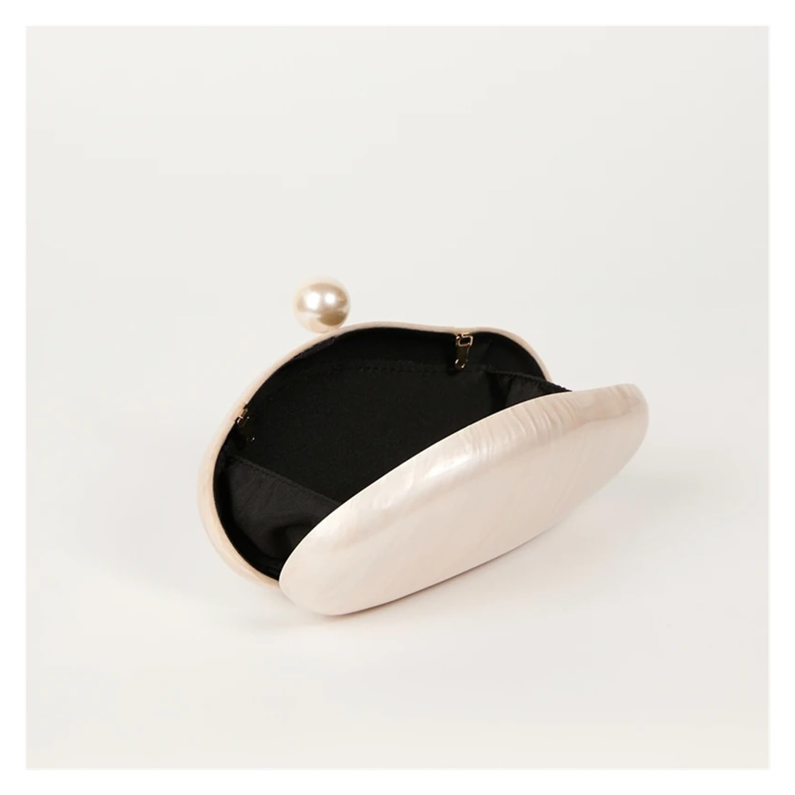 Muschel-Clutch, Perlmuttfarbene Handtasche, Damenhandtasche For Hochzeiten, Abendveranstaltungen, Süße In Elfenbein, Perlmutt Und Kaffeebraun Für Hochzeiten