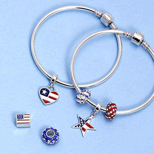 Abalorio de corazón militar con estrella en plata esterlina para mujer 6