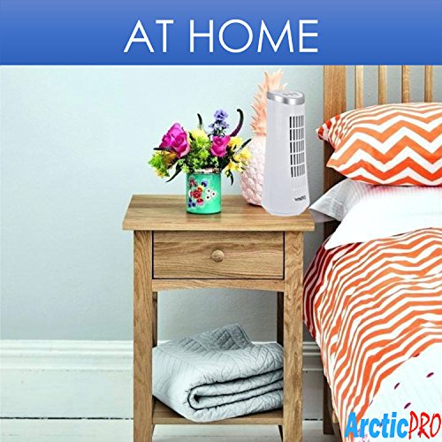 Mini Desk Oscillating Tower Fan By Arctic-Pro – Slim And Compact Size, 2-Speed, Ultra-Quiet Operation, Convenient Carrying Handle, 75 Degrees Of Oscillation For Powerful Circulation, 12 Inches, White #TOP4