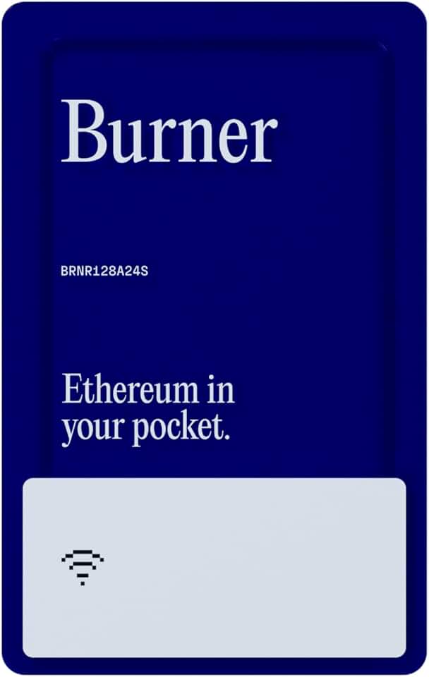 Burner Ethereum Card – Physical Reloadable ETH Wallet | No Seed Phrase | Secure NFC Tap-to-Connect | Browser-Based, PIN Locked & dApp Compatible | Perfect Crypto Gift for Ethereum Users, Sapphire