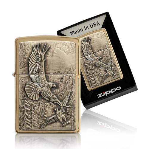 Zippo Eagles Dare Pocket Lighter - Refillable Flip-Top Windproof Lighters - Fierce Soaring Eagle Patriotic Design Pocket Lighters - Luxury Metal Lighter Made in USA product thumbnail 9