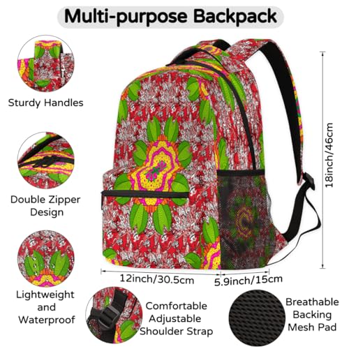 Sac à dos d'école mandala fleur grand format idée cadeau ado