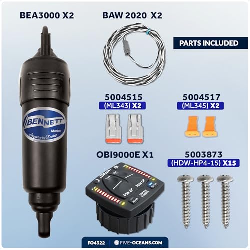 Image of Bolt Electric Trim Tab System 12 inch x 9 inch, Complete Kit BOLT129, 12V DC - FO4322