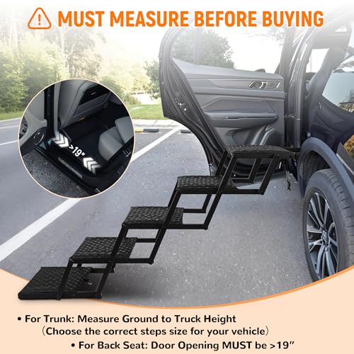 image for Heeyoo Dog Stairs for Car - Foldable Dog Ramps for Large Dogs with Non