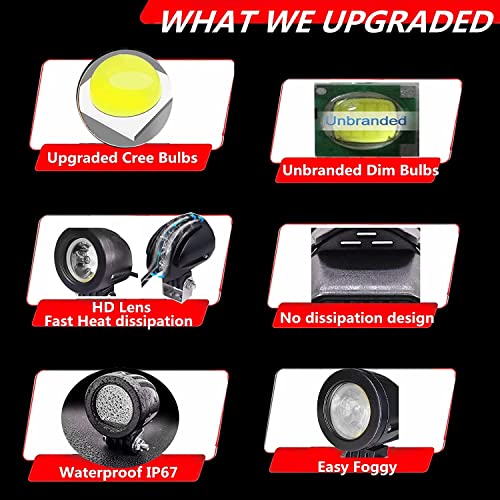 Ourbest Motorcycle Driving Lights, 2Inch Spotlight Led Fog Lights For Motorbike Atv Bicycle Off Road Accent Off Road Lighting(10W White) #TOP2