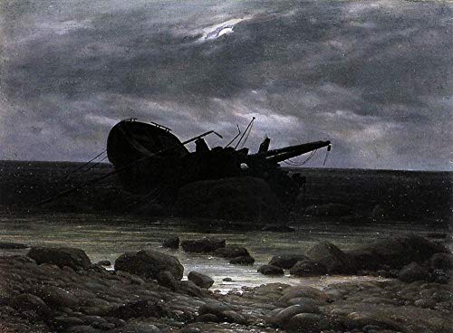 Décoration de salle célèbre avec l'épave au clair de lune de Friedrich pour salon élégant