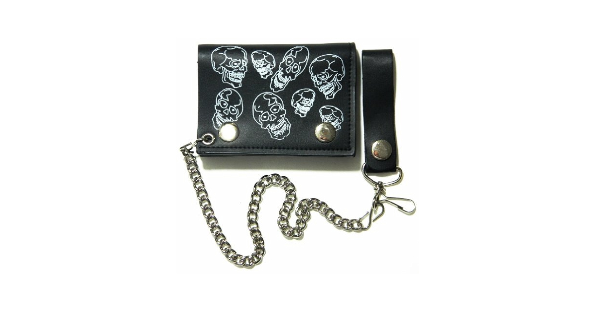 kmrii skull lether wallet chain 超希少 Amazon.com: Biker Skull Chain Wallet RFID Signal Blocking