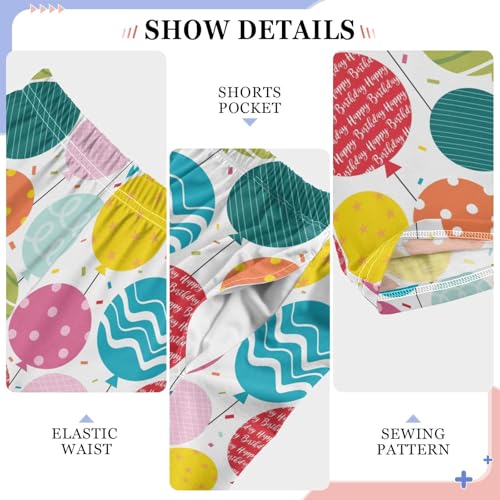 ZZXXB Happy Birthday Balloon Boys Long Pants Soft Trousers Elastic Waist Kids Lounge Bottoms with Pockets S-XL4