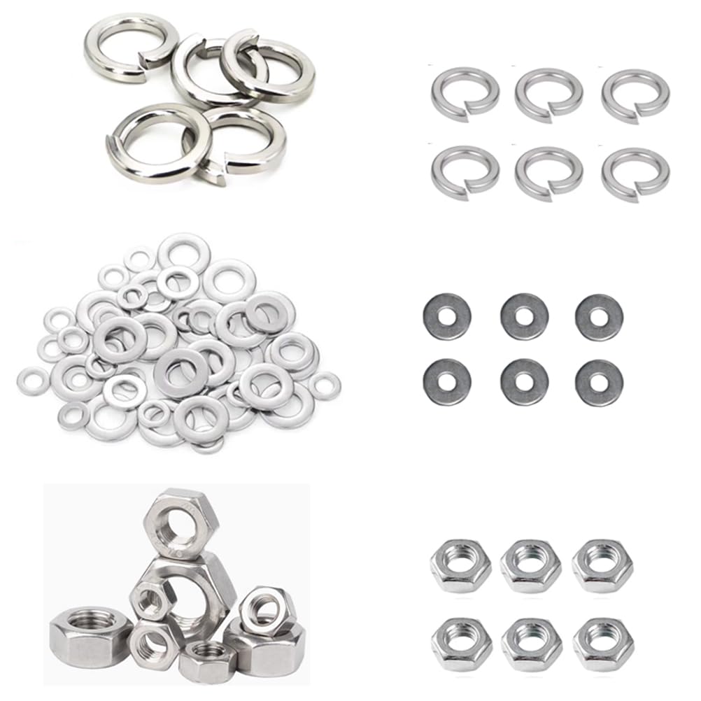 Metal Flat Washers Rings, M6 Flat Washer, Large Size Wider Ultra Thin Flat Finish Washers Plain Gasket, Pack of 100pcs (Silver, M6 Flat Washer), TMWashM6_100