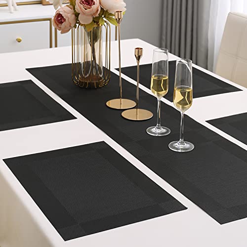 Image of HOKIPO PVC Dining Table Mat 4 Pieces with Runner (AR3126)