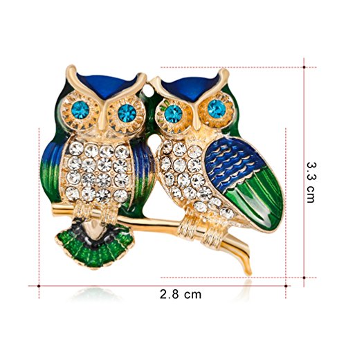 Bismarckbeer Spilla da donna con gufo, con strass