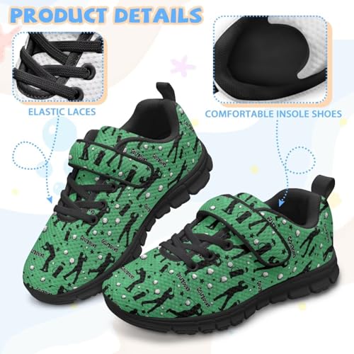 Kids Christmas Shoes for Boys Girls Breathable Single Buckle Sneakers Low Top Mesh Athletic Casual Shoes4