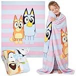 Bluey Fleece Bed Blanket for Kids Super Soft Blanket Fleece Throws 150 x 130cm Warm Sofa Bed Throw, Gifts for Kids