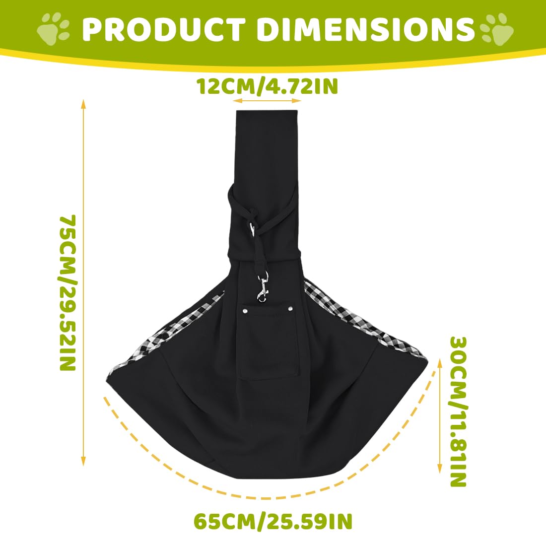 Sac de Transport pour Chien Chat, Réglable Sac à Bandoulière Mains Libres Petit Chien, pour l'extérieur, Les Voyages, pour Chiens/Chats de Taille Moyenne Jusqu'à 7,5 kg