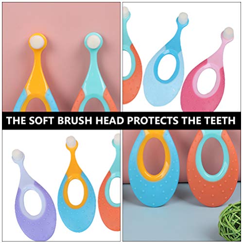 ULTECHNOVO 2Pcs Bebê Escova De Silicone Escova de Dentes Primeiro Com Molar Anel Crianças Escova de