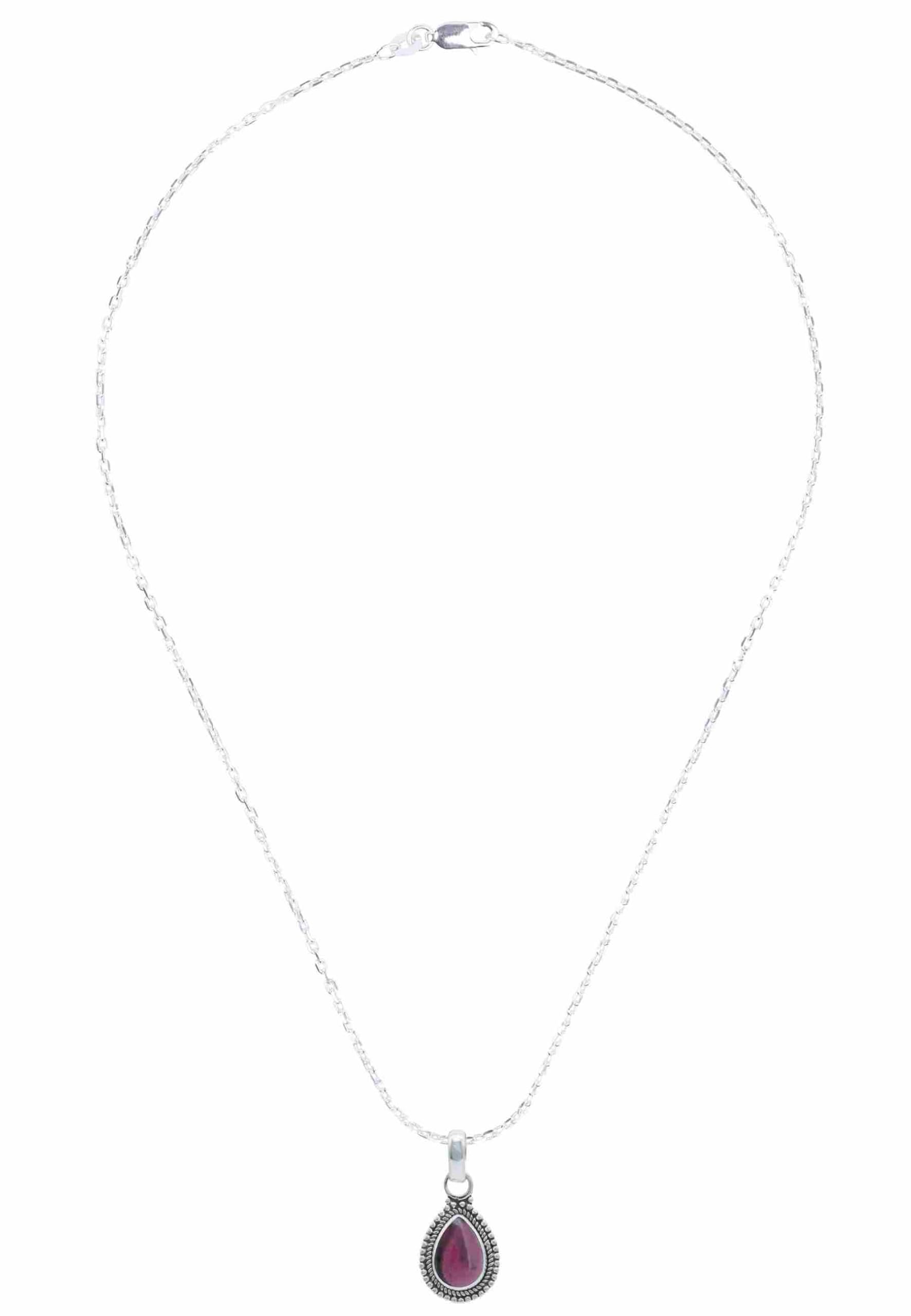 mantraroma Silberkette Damen 925 mit Edelstein | echtes Silber, echte Steine zur Auswahl, Kettenanhänger am Silberkette, Länge wählbar, handarbeit, im Geschenkbeutel