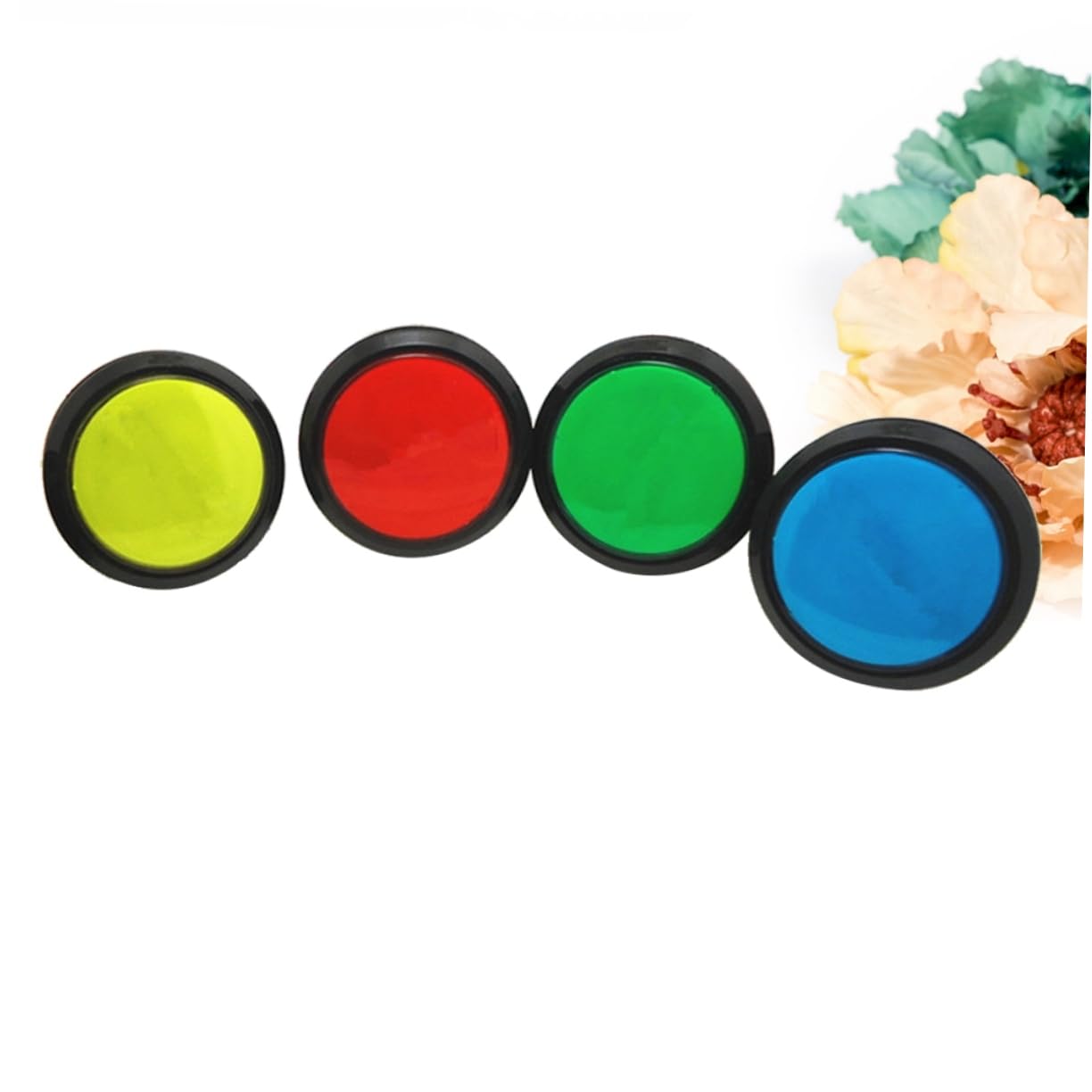VICASKY 8pezzi Pulsanti Circolari Per Gioco Da Tavolo Pulsanti Dj Per Risposte Veloci Rosso Giallo Blu Verde Gioco Educativo