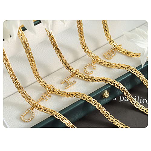 Collier lettre initiale anti-ternissement or 18k pendentif vintage - 5