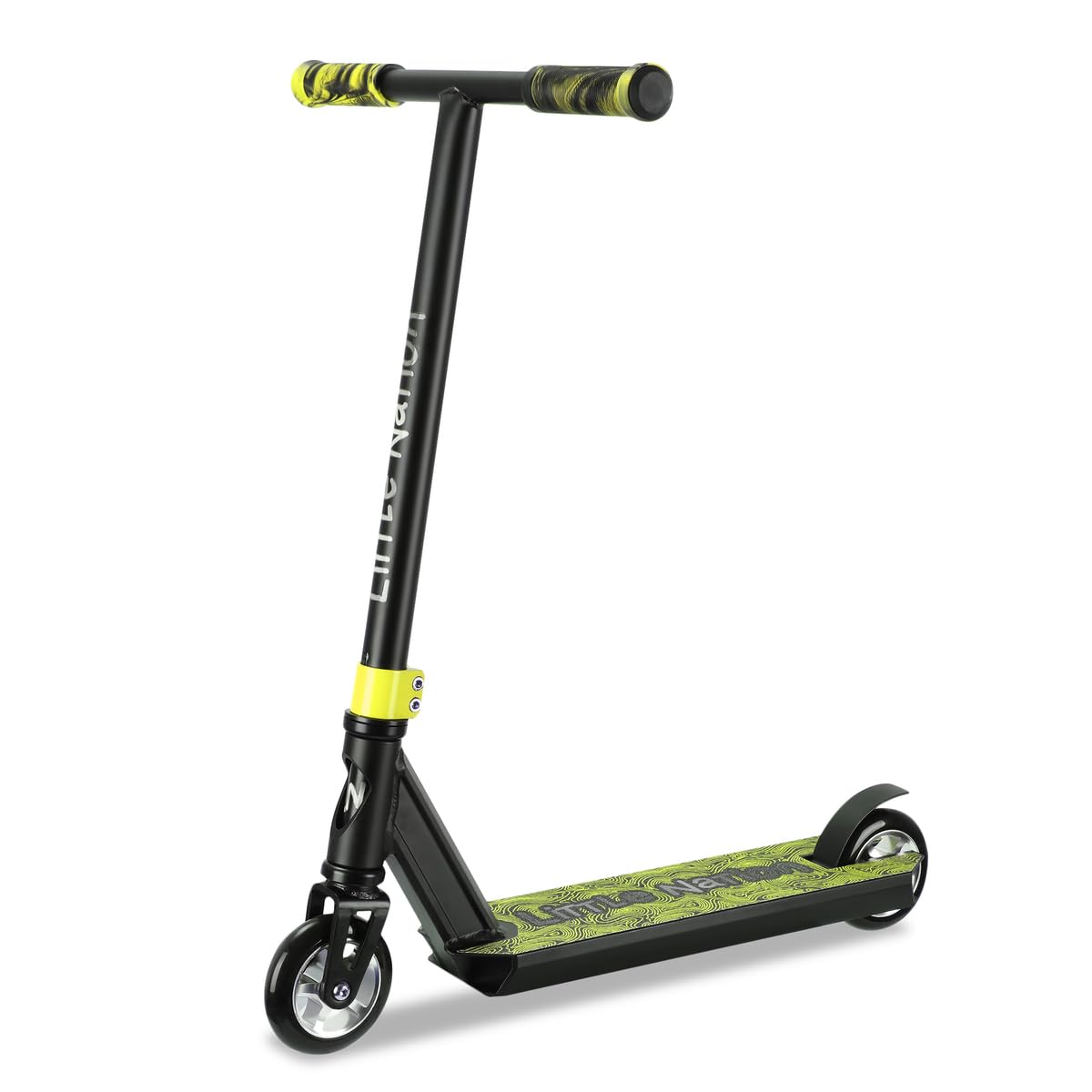 Little Nation Kids Stunt Scooter – Lightweight Aluminium Micro Scooter with HIC Compression & ABEC-9 Bearings, Perfect for Kids Ages 4–8, Boys & Beginners (Lime Green)