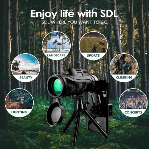 Sdl Monocular Telescope 40X60 High Powered Monocular For Adults Monocular For Smartphone Adapter Monocular Telescope Hunting Wildlife Bird Watching Travel Camping Hiking #TOP1