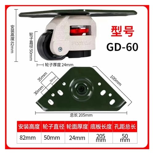 Roulette de réglage horizontal GD-80F support plat pour charge lourde - 5