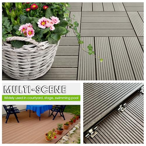 SUPAWAY 100 Stück WPC Fliesen Clips Klammer 6,5 mm Dielen Befestigungsclips Edelstahl-Verbund-Clips für Montage von Terrassendielen WPC Terrassendielen Clips, Klemmbereich 6,5 mm, Silber