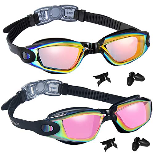 EverSport Swim Goggles, Pack of 2 Swimming Goggles, Swim Glasses No Leaking Anti