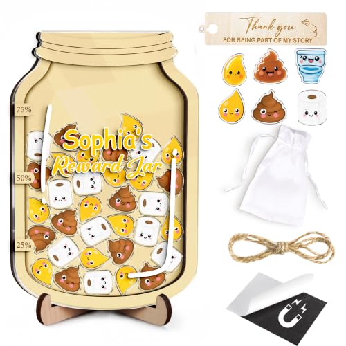 Image of Personalized Magnetic Reward Jar for Kids, Wooden Potty Training Reward System with Acrylic Tokens, Positive Behavior Tool for Toddlers, Back to School Gift for Boys & Girls, Classroom Decor