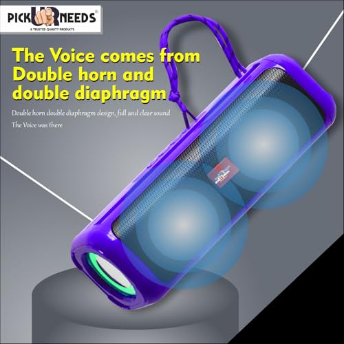 Image of Pick Ur Needs Rechargeable Wireless Bluetooth Speaker Support TF Card /USB Device RGB Disco Light 2 Side Loud Speaker with Extra Bass (Blue)
