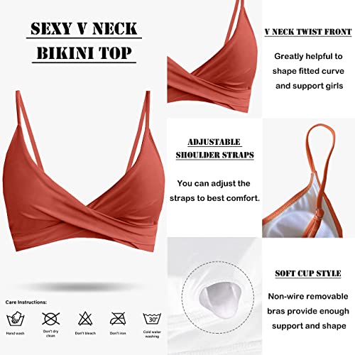 Image of Amy Babe Women's High Waisted Bikini Sets Push Up Twist Front Spaghetti Straps Ruched Two Piece Swimsuit Bathing Suit