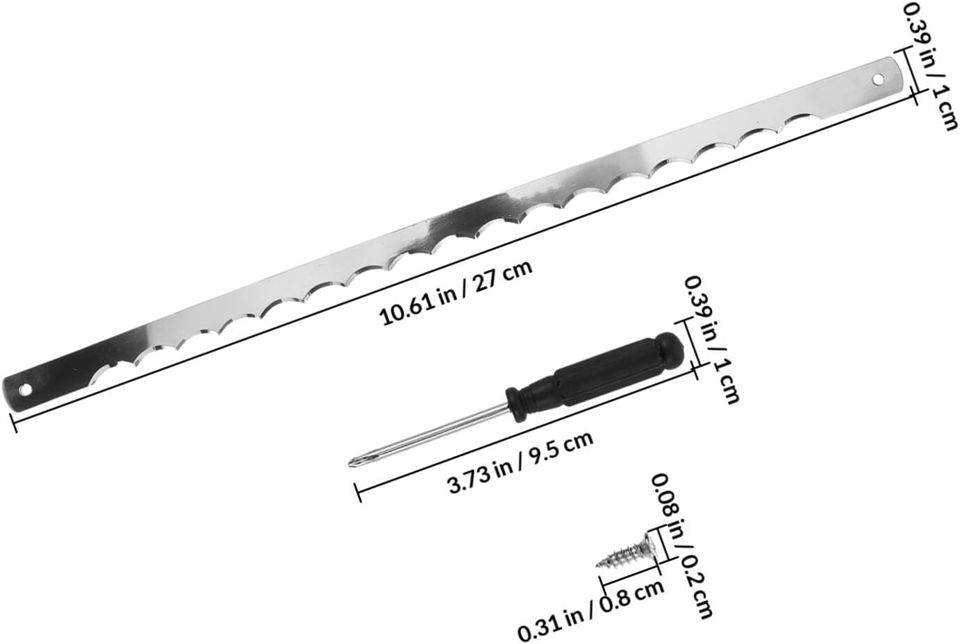 Stainless Steel Bread Bow Knife with Screws Replacement Blades