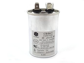 Universal Air Conditioning Compressor Start-up Capacitor CBB65A-1 20uf 450VAC 50/60Hz C S2P2 SH 40/70/21 Plant Oil