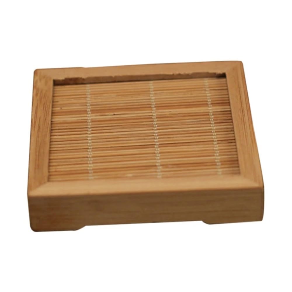 Bamboo Cup Mat Cup Mat Coaster Square Mats Heat Insulated Pads For Kung Fu Tea Coffee Mug Drinks Holder Tableware Decor(A3)