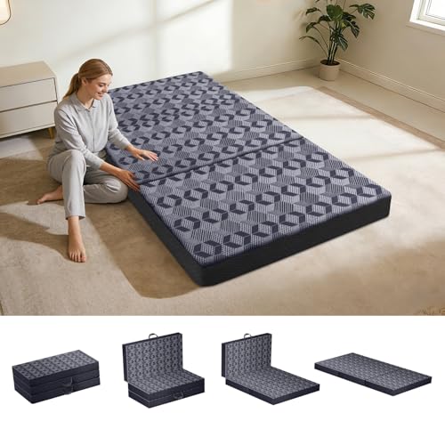 Ciremiv Tri-Fold Mattress Twin Size, 4 Inch Memory Foam Mattress...