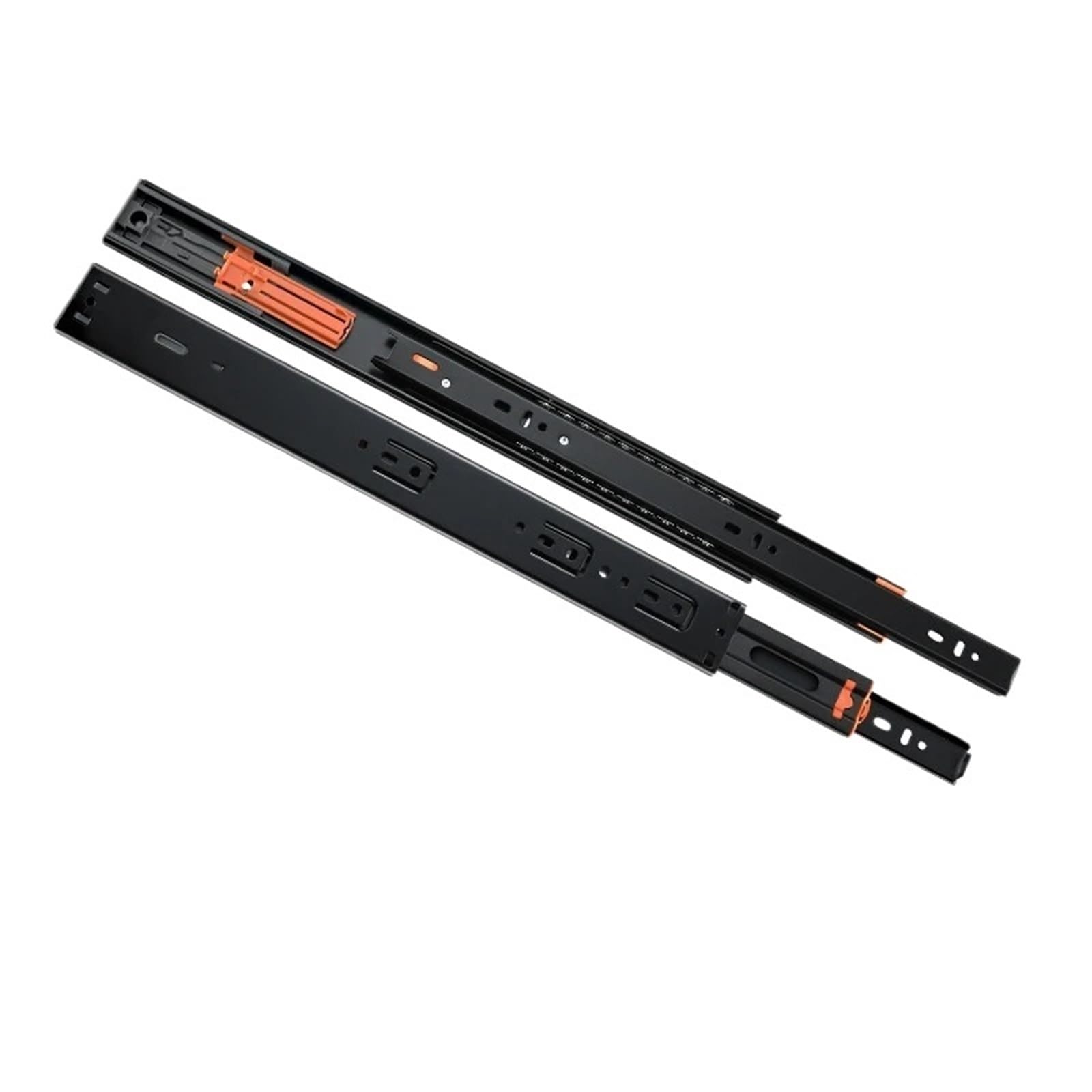 Ppqiru Black 20Inch 50Cm 4Pcs Rebound Drawer Slides Rail Stainless Steel 10"-20" Three Section Ball Bearing Runners Track Damper Buffer Hardware For Cabinet Drawer(Black 20Inch 50Cm)